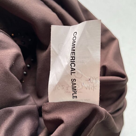 Self-Portrait Rhinestone Midi Skirt Brown Crystal Draped Front Size 4 - Picture 7 of 8